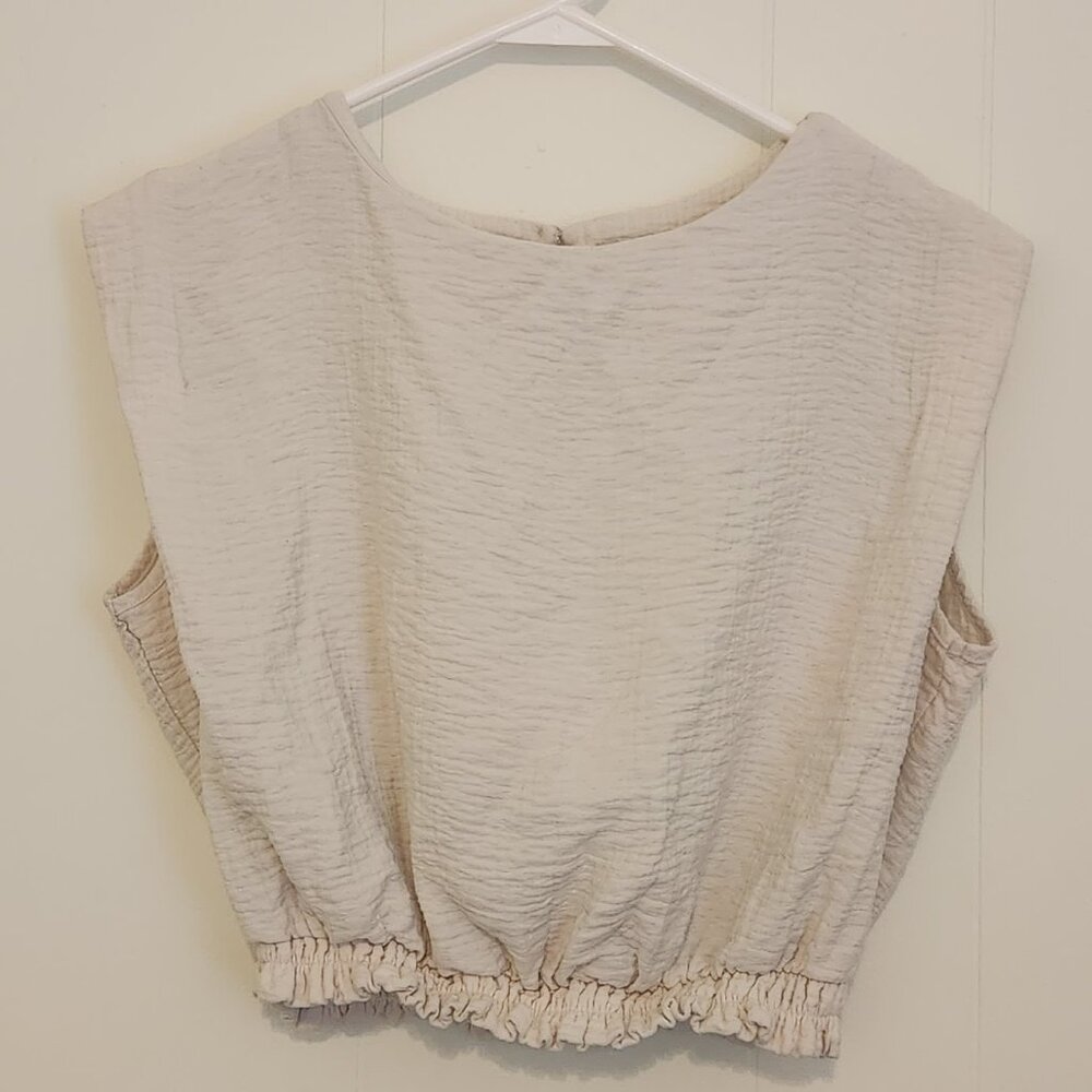 Extended Shoulder Gauze Tank Top, Sz Medium